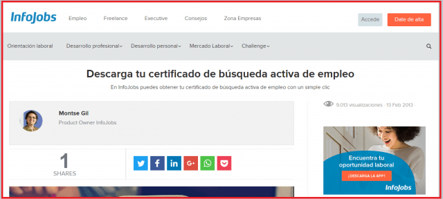 certificado de busqueda activa de empleo
