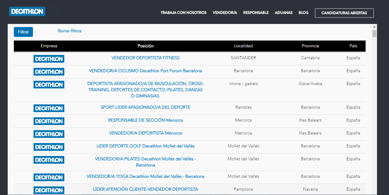 Cómo trabajar en Decathlon